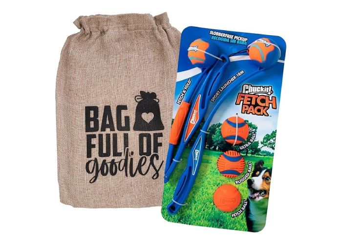 adorabledoodlesofvirginia.com_Dog Gift Bag with Chuckit Ball Launcher Fetch Pack Dog Gift Bag with Chuckit Ball Launcher Fetch Pack 7-Piece Set, Fold Launcher 25M & Sport Launcher and 18M Compact Dog Ball Launcher, All Breed Sizes