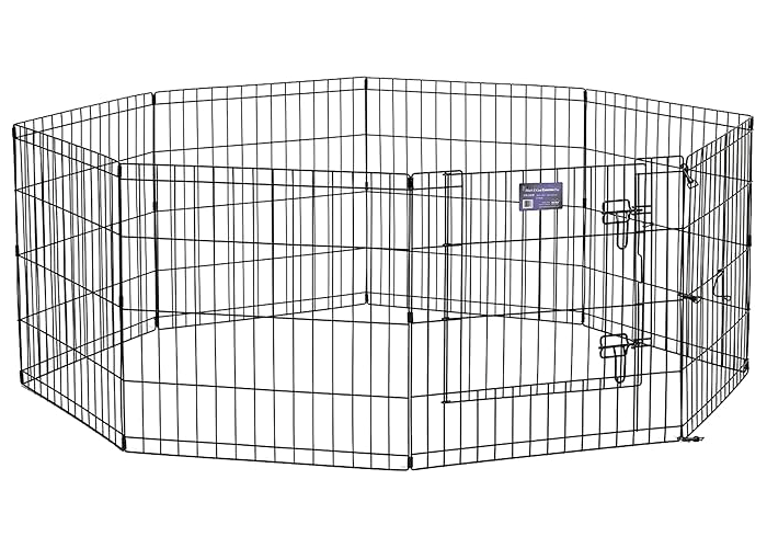 adorabledoodlesofvirginia.com_MidWest Homes for Pets Dog Exercise Pen & Playpen, 24_W x 24_H, With Door, Black