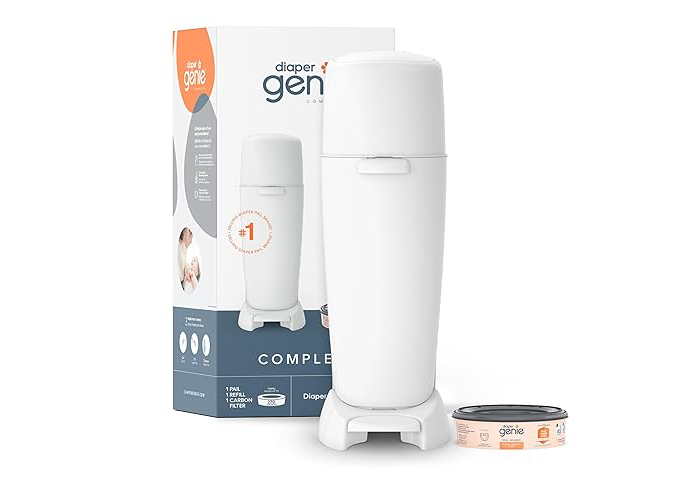 adorabledoodlesofvirginia.com_Playtex Diaper Genie Complete Pail with Built-In Odor Controlling Antimicrobial, Includes Pail & 1 Refill, White , 8.36 Pound
